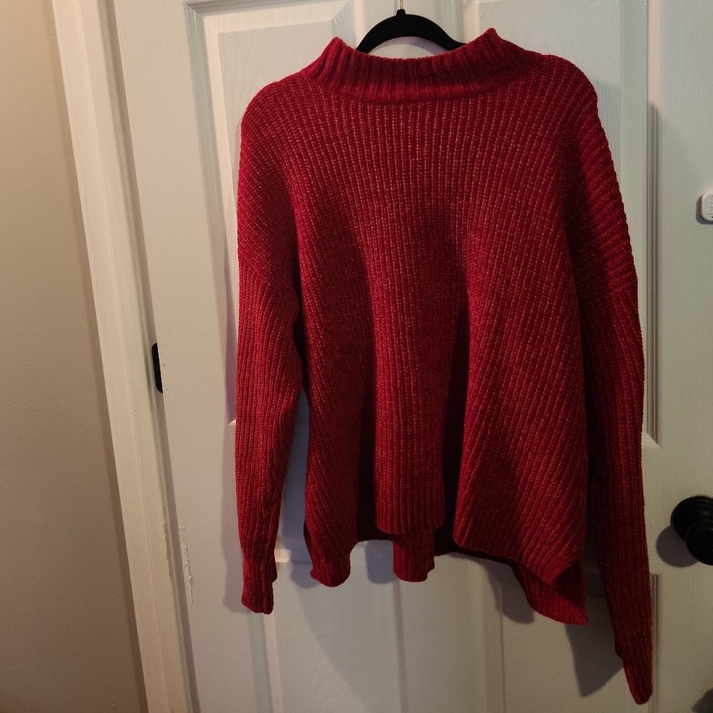 Time and Tru womens XL red turtleneck knit sweater long sleeve